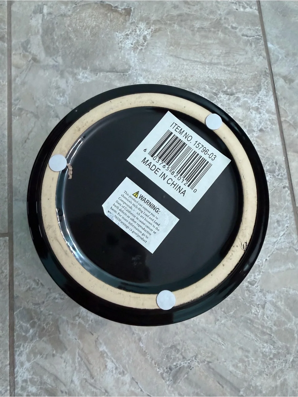Black Textured Ceramic Planter 6”